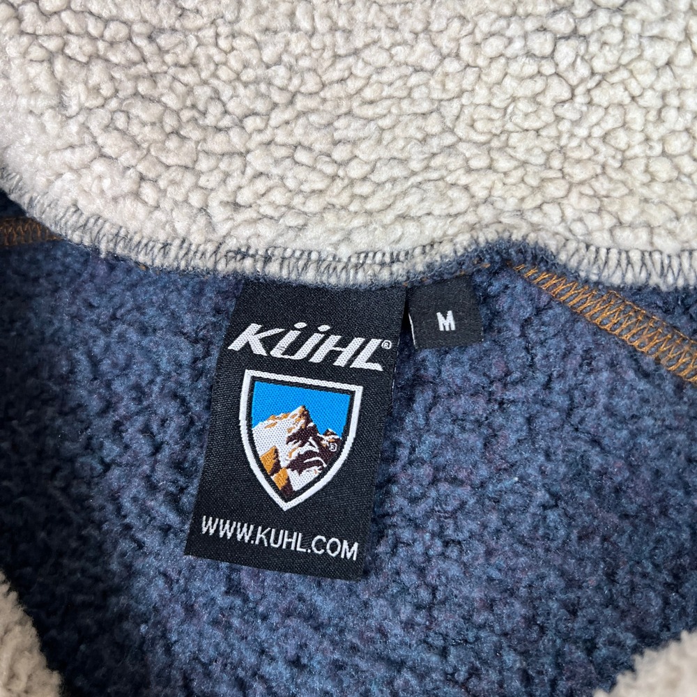 Kuhl Europa 1/4 Zip Sweater Mens M Blue Alpaca Fleece Hiking Outdoors - Picture 3 of 11